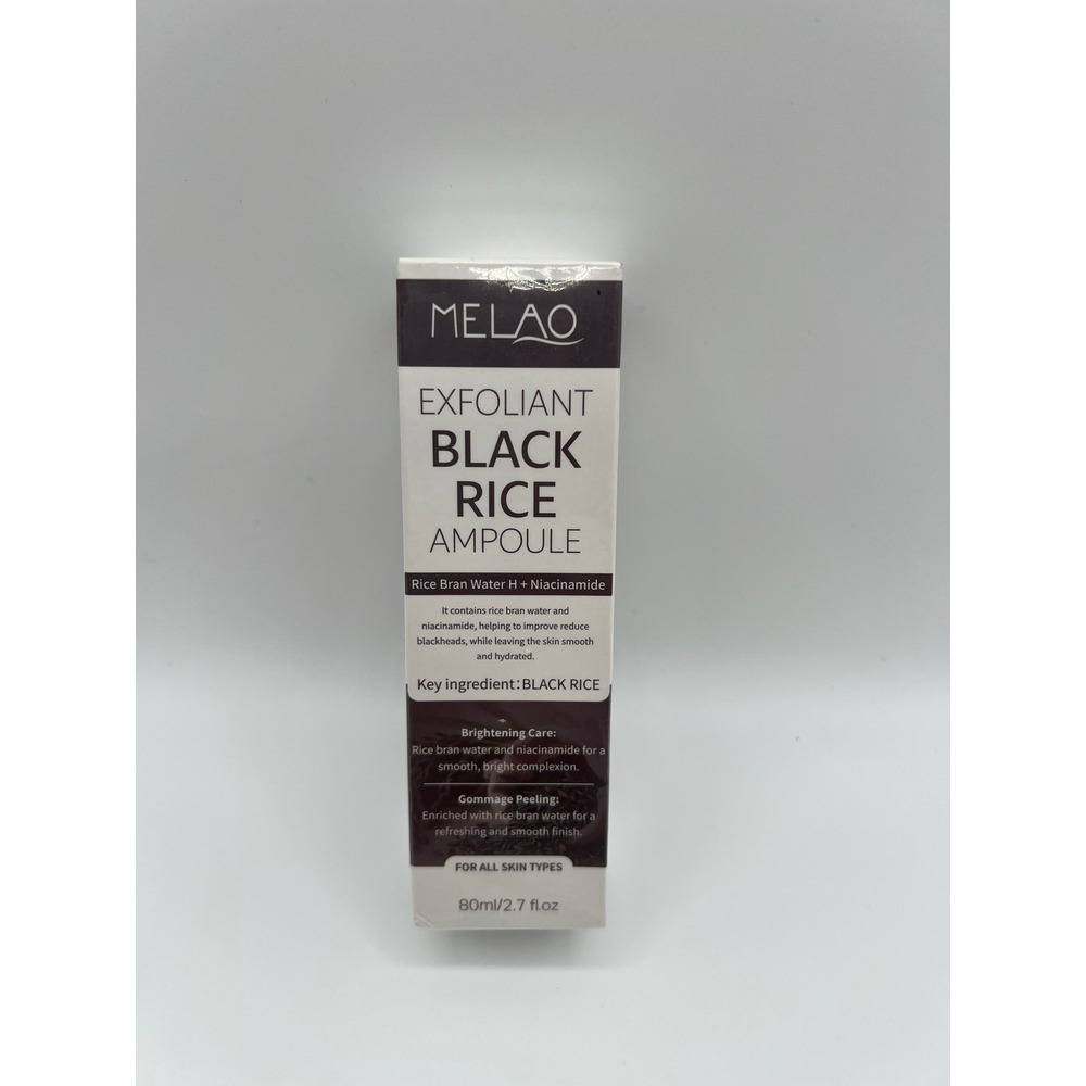 MELAO Exfoliant Black Rice Ampoule 80ml Brightening Gommage Peeling Niacinamide